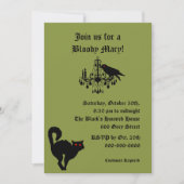 Damask en Green Halloween Invitation Kaart (Voorkant)