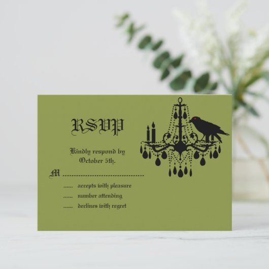 Damask en Green RSVP (Staand voorkant)