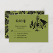 Damask en Green RSVP (Voorkant / Achterkant)