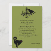 Damask en Green Wedding Invitation Kaart (Voorkant)