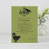 Damask en Green Wedding Invitation Kaart (Staand voorkant)