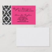 Damask en Hot Pink Elegant Trendy Visitekaartje (Voorkant / Achterkant)
