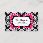 Damask en Hot Pink Flourish Visitekaartje (Voorkant)
