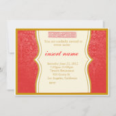 Damask en Indian Styled Invite Kaart (Voorkant)