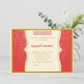 Damask en Indian Styled Invite Kaart (Staand voorkant)