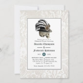 Damask en Lace Gothic Wedding Rehearsal Dinner Kaart (Voorkant)