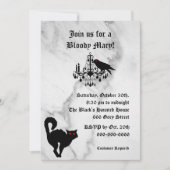 Damask en Marble Halloween Invitation Kaart (Voorkant)