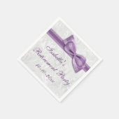 Damask en Paarse Faux Bow Pensioen Servetten (Hoek)