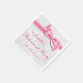 Damask en  Pink Faux Bow Pensioen Servetten (Hoek)
