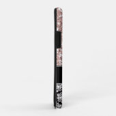 Damask en Pink Glitter, Monogrammed Case-Mate iPhone Case (Achterkant/rechts)