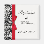 Damask en Red Bow Fridge Magnet (Voorkant)