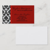 Damask en Red Elegant Trendy Chic Visitekaartje (Voorkant / Achterkant)