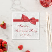 Damask en Romantische Red Faux Bow pensioen Servetten (Insitu)