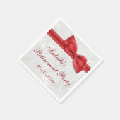 Damask en Romantische Red Faux Bow pensioen Servetten (Hoek)