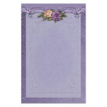 Damask en Rozen Paarse briefpapier
