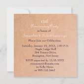 Damask en Rozen Peach 15th Wedding Jubileum Kaart (Achterkant)