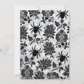 Damask en Sparkly Silver Halloween Invitation Kaart (Achterkant)