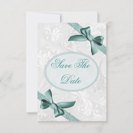 Damask en strikken 70e verjaardag Save The Date (Voorkant)