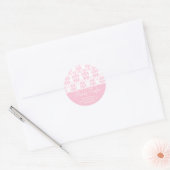 Damask Envelope Seal (Roze) Ronde Sticker (Envelop)