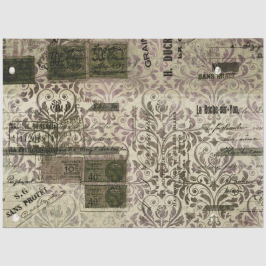 Damask Ephemera Ontwerp Serie #10 Tissuepapier (Voorkant)