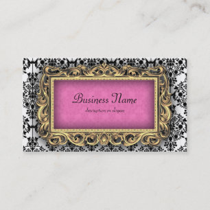 Damask Fancy Roze Barok Visitekaartjes