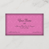 Damask Fancy Roze Barok Visitekaartjes (Achterkant)