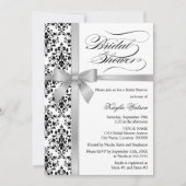 Damask Faux Silver Ribbon Vrijgezellenfeest Kaart (Voorkant)