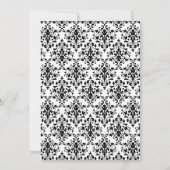 Damask Faux Silver Ribbon Vrijgezellenfeest Kaart (Achterkant)