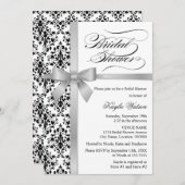 Damask Faux Silver Ribbon Vrijgezellenfeest Kaart (Voorkant / Achterkant)