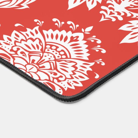 Damask Fire Red Designer Matching Color Bureaumat (Hoek)