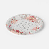 Damask Floral 60th Birthday Party Paper Bord (Gekanteld)