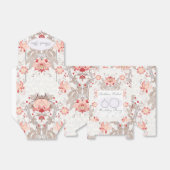 Damask Floral 60th Verjaardag Bedankt Favor Box Bedankdoosjes (Uitgevouwen)