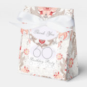 Damask Floral 60th Verjaardag Bedankt Favor Box Bedankdoosjes (Voorkant Zijde)