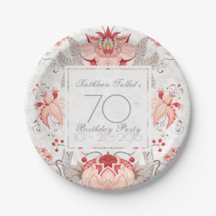 Damask Floral 70th Birthday Party Paper Bord