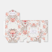 Damask Floral 70th Verjaardag Bedankt Favor Box Bedankdoosjes (Uitgevouwen)