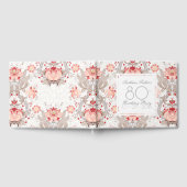 Damask Floral 80th Birthday Party Gastboek Gastenboek (Volledig)