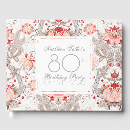 Damask Floral 80th Birthday Party Gastboek Gastenboek