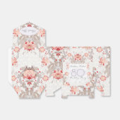 Damask Floral 80th Verjaardag Bedankt Favor Box Bedankdoosjes (Uitgevouwen)