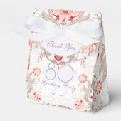 Damask Floral 80th Verjaardag Bedankt Favor Box Bedankdoosjes (Voorkant Zijde)