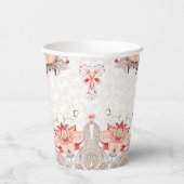 Damask Floral 90th Birthday Party Paper Cup Papieren Bekers (Rechts)