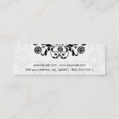 Damask floral black and white mini visitekaartje (Achterkant)