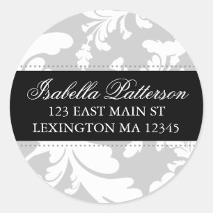 Damask Floral Ciral Return Address Label