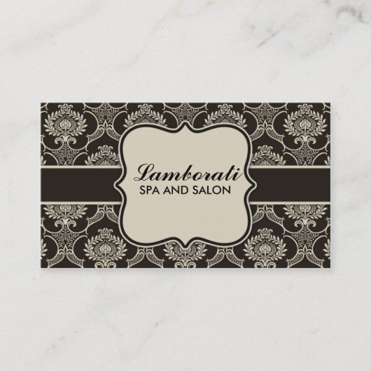 Damask Floral Elegant Cosmetoloog Mode Retro Visitekaartje (Voorkant)