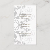 Damask Floral Flourish Chic Black Elegant Visitekaartje (Achterkant)