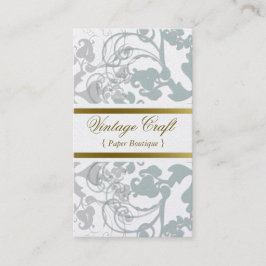 Damask  Floral Flourish Chic Blue Elegant Visitekaartje