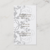 Damask Floral Flourish Chic Brown Elegant Visitekaartje (Achterkant)