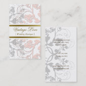 Damask  Floral Flourish Chic Pink Elegant Visitekaartje (Voorkant / Achterkant)