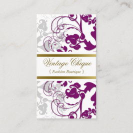 Damask  Floral Flourish Paarse Wine Elegant Visitekaartje
