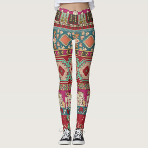 Damask Floral Geometrisch Kleurrijke Patchwork Leggings