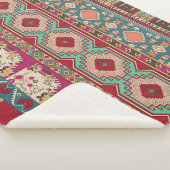 Damask Floral Geometrisch Kleurrijke Patchwork Sherpa Deken (3/4)